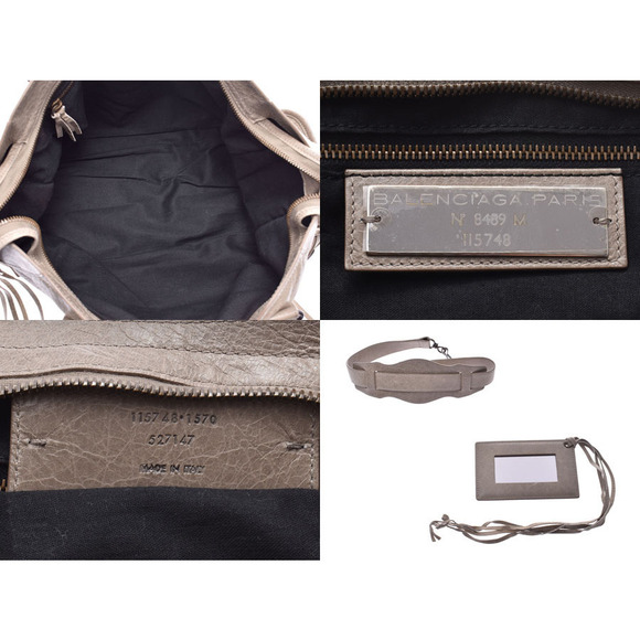 Balenciaga The City Grey Lambskin Bag Strap - Picture 9 of 9